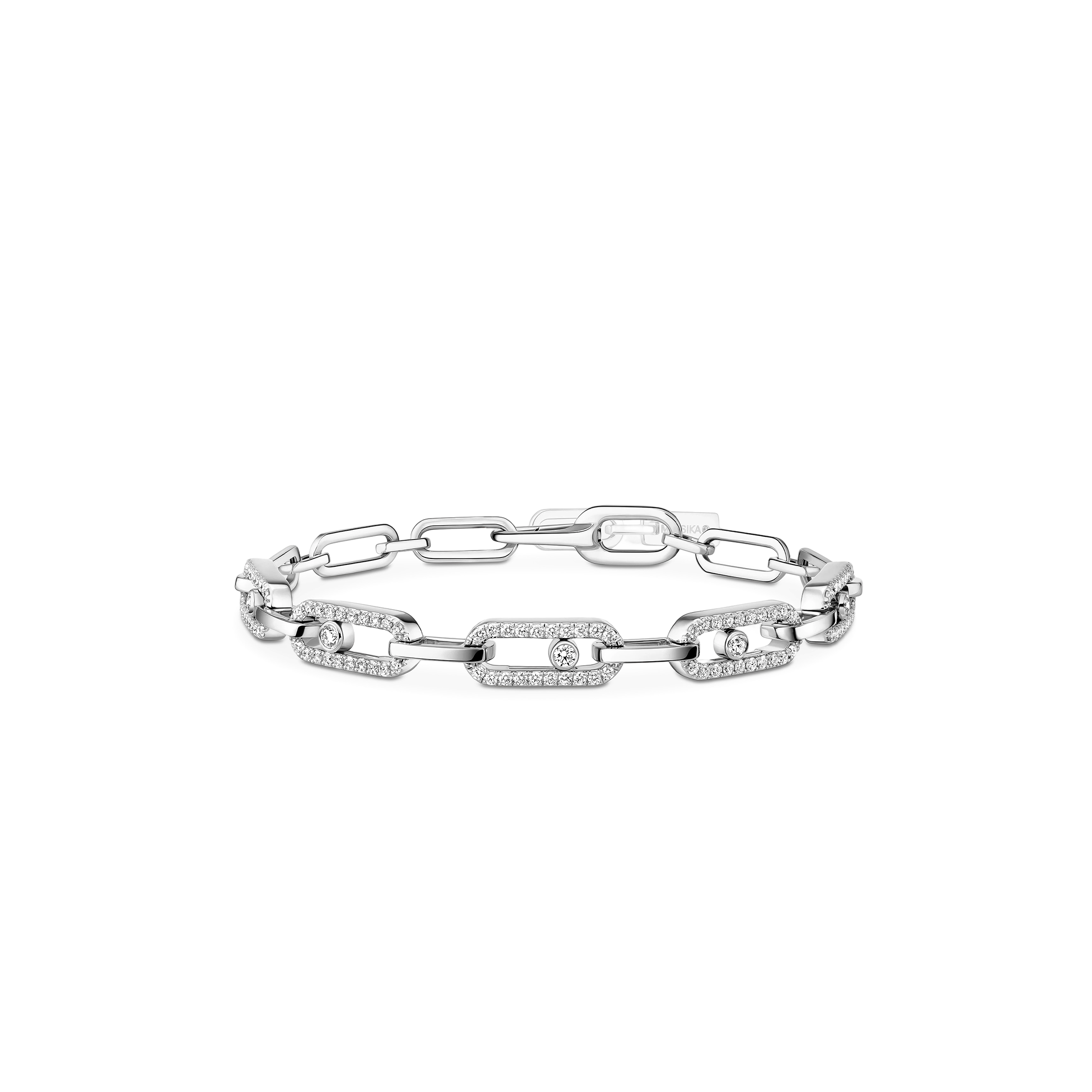 Mes1kaa move link bracelet white gold d1am0nd bracelet 12187-wg